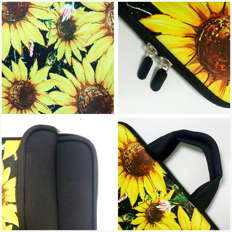 Baocool 11" 11.6" 12" 12.1" 12.5" inch Laptop Carrying Bag Chromebook Case Notebook Ultrabook Bag Tablet Cover Neoprene Fit Samsung Google Acer HP DELL Lenovo Asus (11 11.6 12.1 12.2 inch, Sunflower) - Image 3
